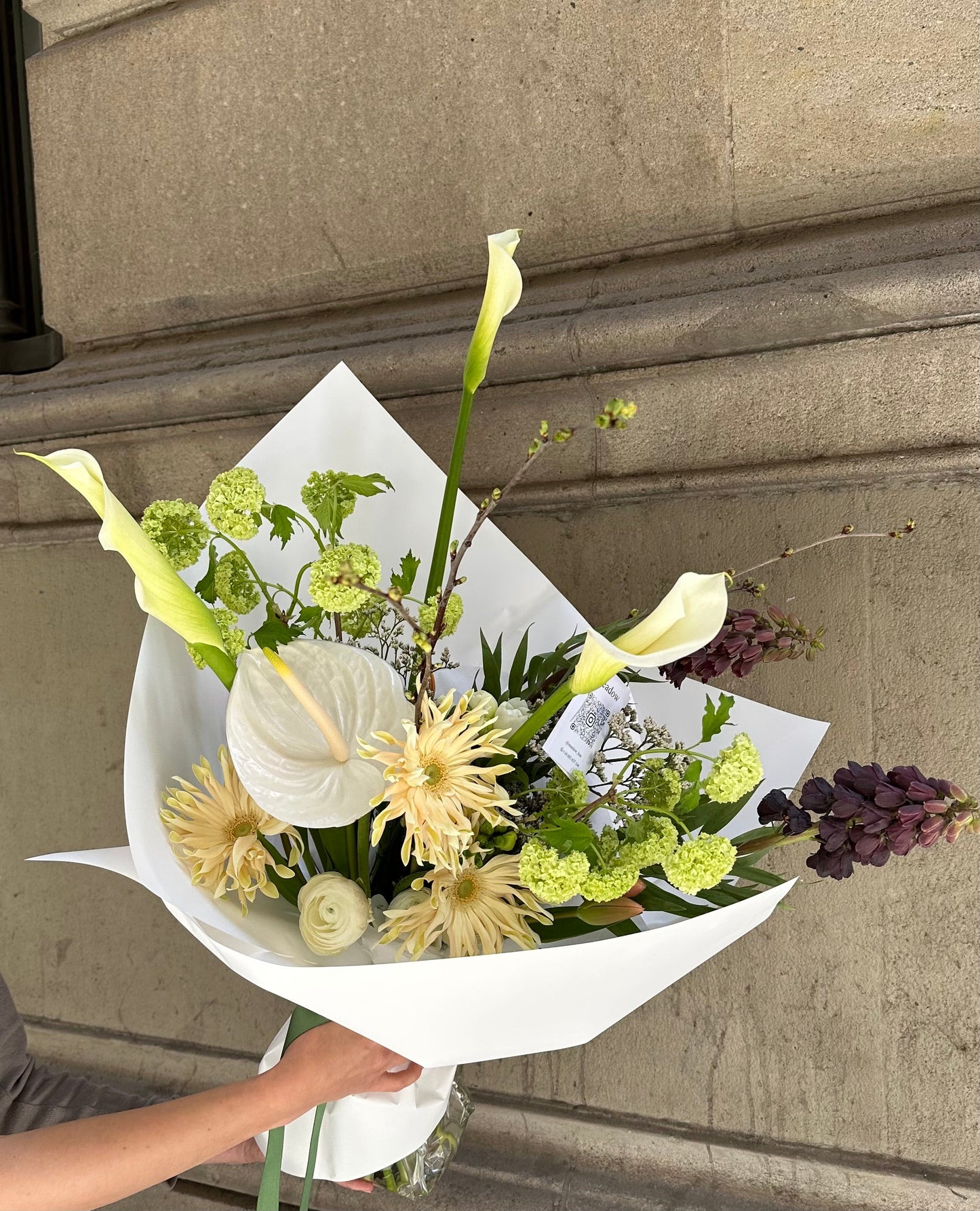 Bouquet of Viburnum and Gerbera - Luxury from Meadow, available in Barcelona